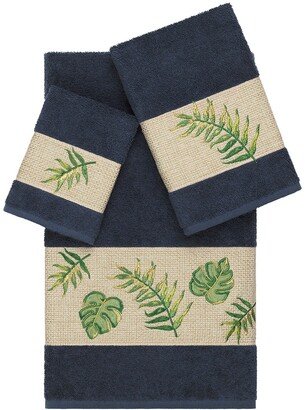 Zoe 3-Piece Embellished Towel Set - Midnight Blue