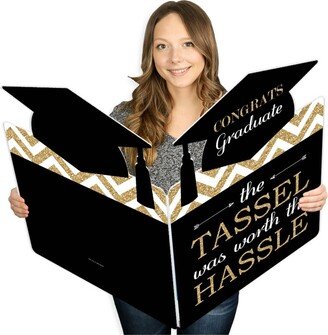 Big Dot Of Happiness Gold - Tassel Worth the Hassle - Graduation Giant Greeting Card Jumborific Card