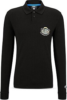 Nfl Los Angeles Chargers Cotton Printed Regular Fit Long Sleeve Polo Shirt