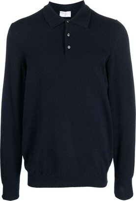 Long-Sleeve Cashmere Polo Shirt-AB