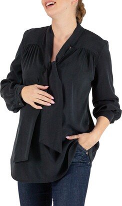 Margaux Tie Neck Maternity/Nursing Blouse