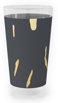 Outdoor Pint Glasses: Blobs - Gold On Charcoal Outdoor Pint Glass, Gray