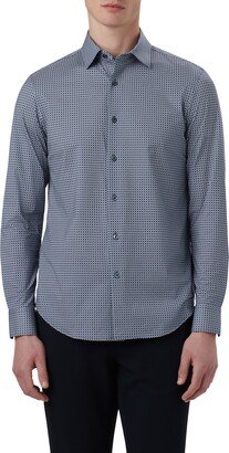 OoohCotton® Geometric Print Button-Up Shirt-AA