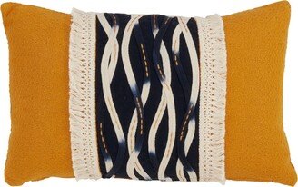 Saro Lifestyle Wavy Stitched Decorative Pillow, 12