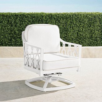 Avery Swivel Lounge Chair with Cushions in White Finish