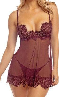 Kinsley Underwire Lace Trim Sheer Chemise