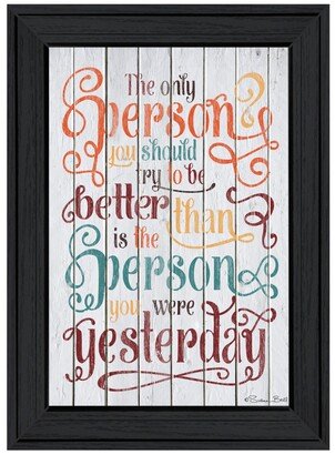 The Only Person by SUSAn Ball, Ready to hang Framed Print, Black Frame, 15 x 19