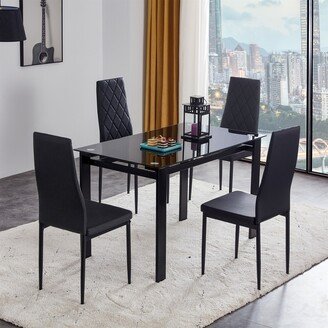 5-Piece Dining Table Set and Upholstered Dining Chair - 17Wx16Dx39H