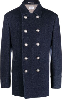 Double-Breasted Virgin-Wool Coat-AF