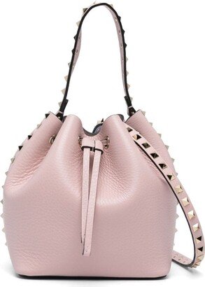 Rockstud leather bucket bag-AA