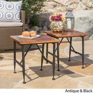 Eleanora Outdoor Acacia Wood End Table-AA