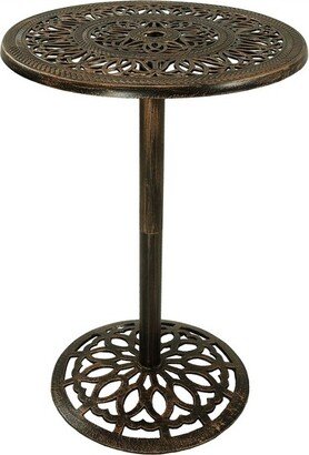 Sunnydaze Decor Sunnydaze 40H Cast Iron Base and Cast Aluminum Tabletop Round Bar-Height Table