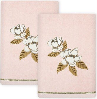 Maggie 2Pc Embellished Turkish Cotton Hand Towel Set-AB