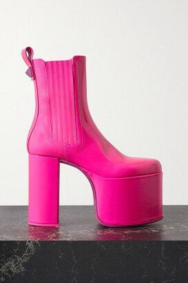 Club Beatle 125 Patent-leather Platform Ankle Boots - Pink