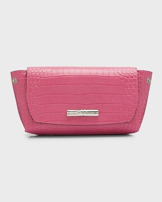 Roseau Croc-Embossed Chain Crossbody Bag