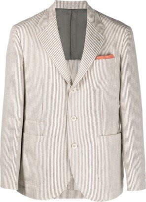 Striped Single-Breasted Blazer-AC