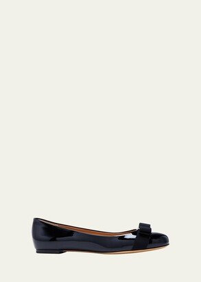 Varina Patent Leather Bow Ballerina Flats-AA