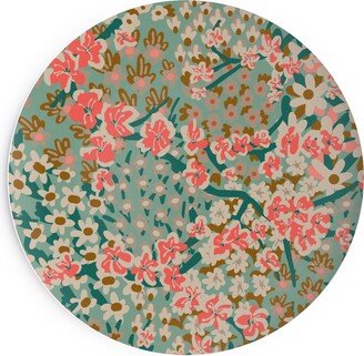 Salad Plates: Bengal Kuma Floral - Multi Salad Plate, Green