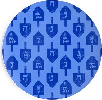 Salad Plates: Dreidel - Blue Salad Plate, Blue