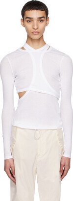 White Modular Long Sleeve T-Shirt-AA