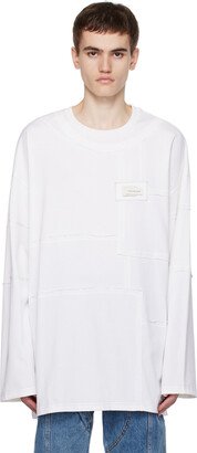 White Paneled Long Sleeve T-Shirt