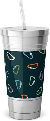 Travel Mugs: Carabiner Rock Climbing - Multi Stainless Tumbler With Straw, 18Oz, Multicolor