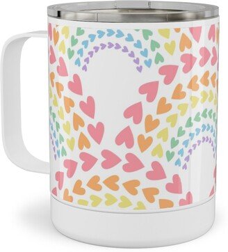 Travel Mugs: Rainbow Love Stainless Steel Mug, 10Oz, Multicolor