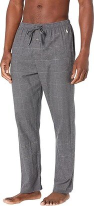 Flannel PJ Pants (Charcoal Crescent Cream Windowpane) Men's Pajama