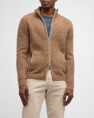 Men's Cashmere Knit Full-Zip Sweater