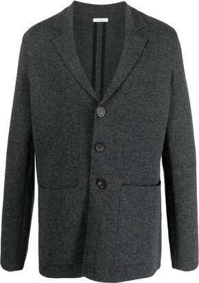 Notched-Lapels Button-Up Cardigan