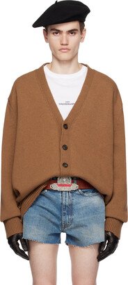 Tan Elbow Patch Cardigan