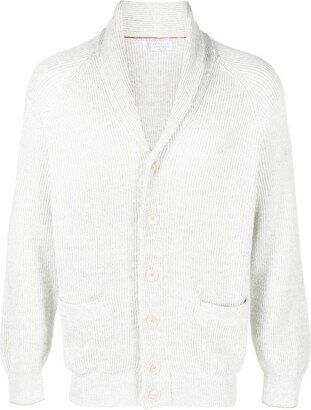 Shawl-Lapel Knitted Cardigan