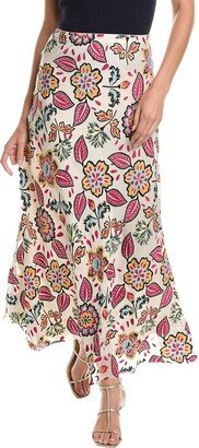 Wren Floral Silk-Blend Maxi Skirt