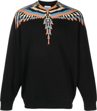 Optical Wings-print cotton sweatshirt