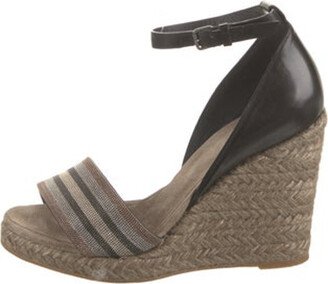 Leather Striped Espadrilles