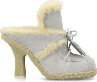 Highland Shearling-Trim Slip-On Mules