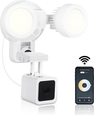 Wasserstein 3-in-1 Floodlight, Charger and Mount for Wyze Cam V3, 1500 lumens - with Motion Sensor and Timer Control (Wyze Camera Not Included) - Whit