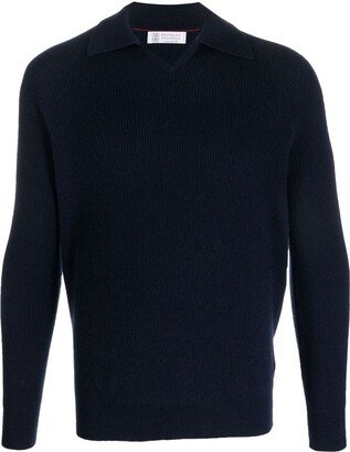 Spread-Collar Cashmere Jumper