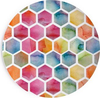 Salad Plates: Watercolour Hexagons - Multi Salad Plate, Multicolor