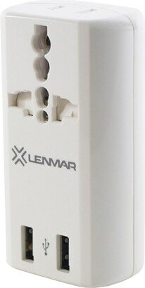 Lenmar Ultra-Compact All-in-One Travel Adapter with USB Port (White)