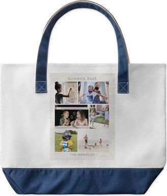 Large Tote Bags: Rustic Gallery Of Six Large Tote, Navy, Photo Personalization, Large Tote, Multicolor