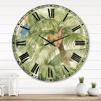 Designart 'Tropical Canopy I Green' Traditional Large Wall CLock