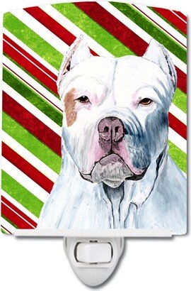 Pit Bull Candy Cane Holiday Christmas Ceramic Night Light