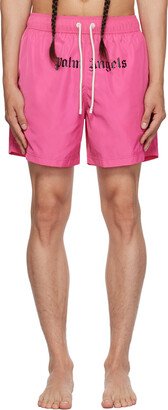 Pink Printed Swim Shorts