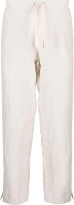 Drawstring Linen Tapered Trousers