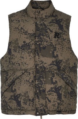 Camouflage-print Quilted Shell Gilet