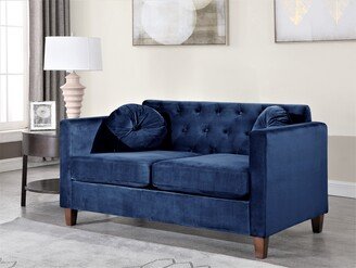 Lory Velvet Kitts Classic Chesterfield Loveseat