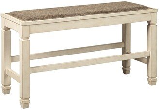 Bolanburg Casual DBL Counter Upholstered Bench, White