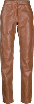 Low-Rise Leather Skinny Trousers-AA