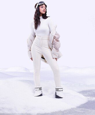 ski skinny pants with moto detail